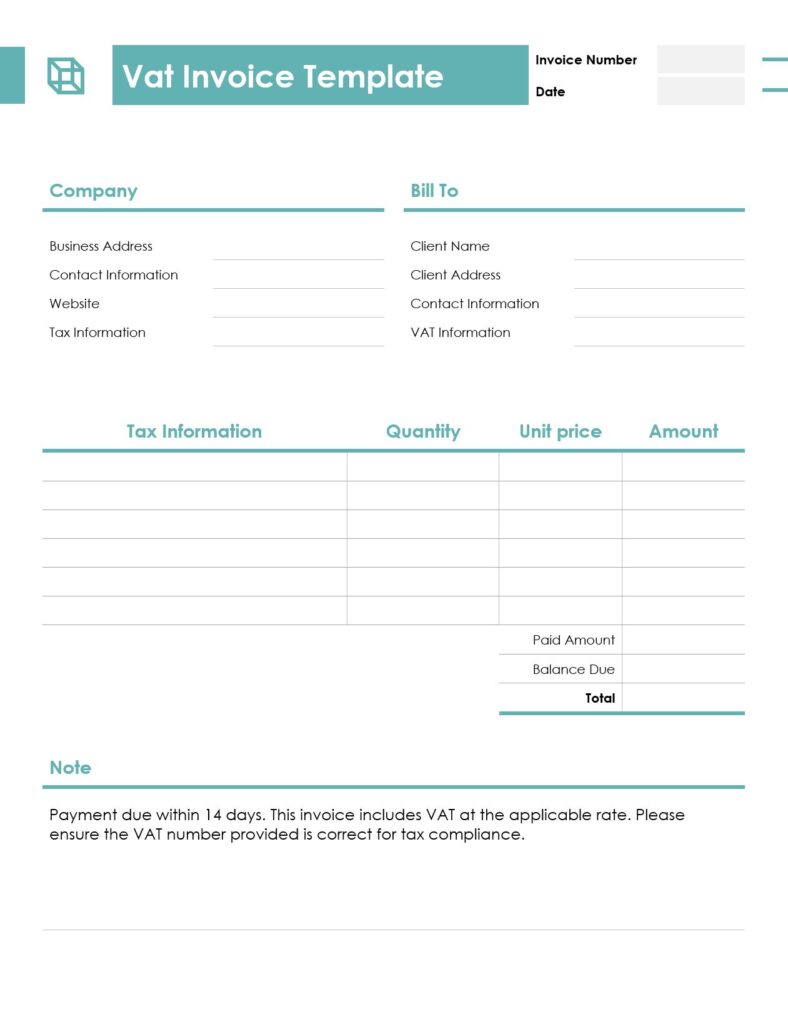 VAT invoice template