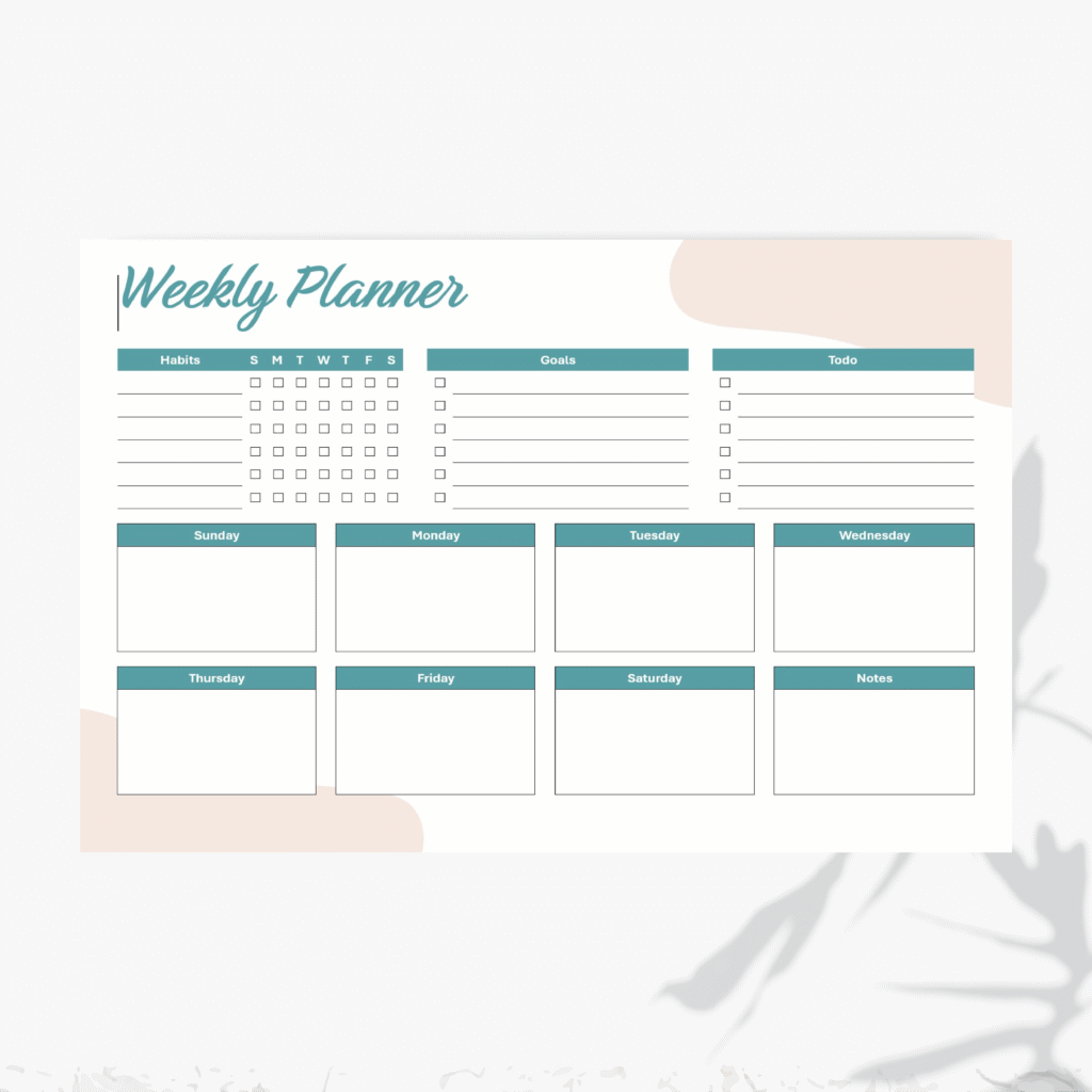 free printable weekly planner