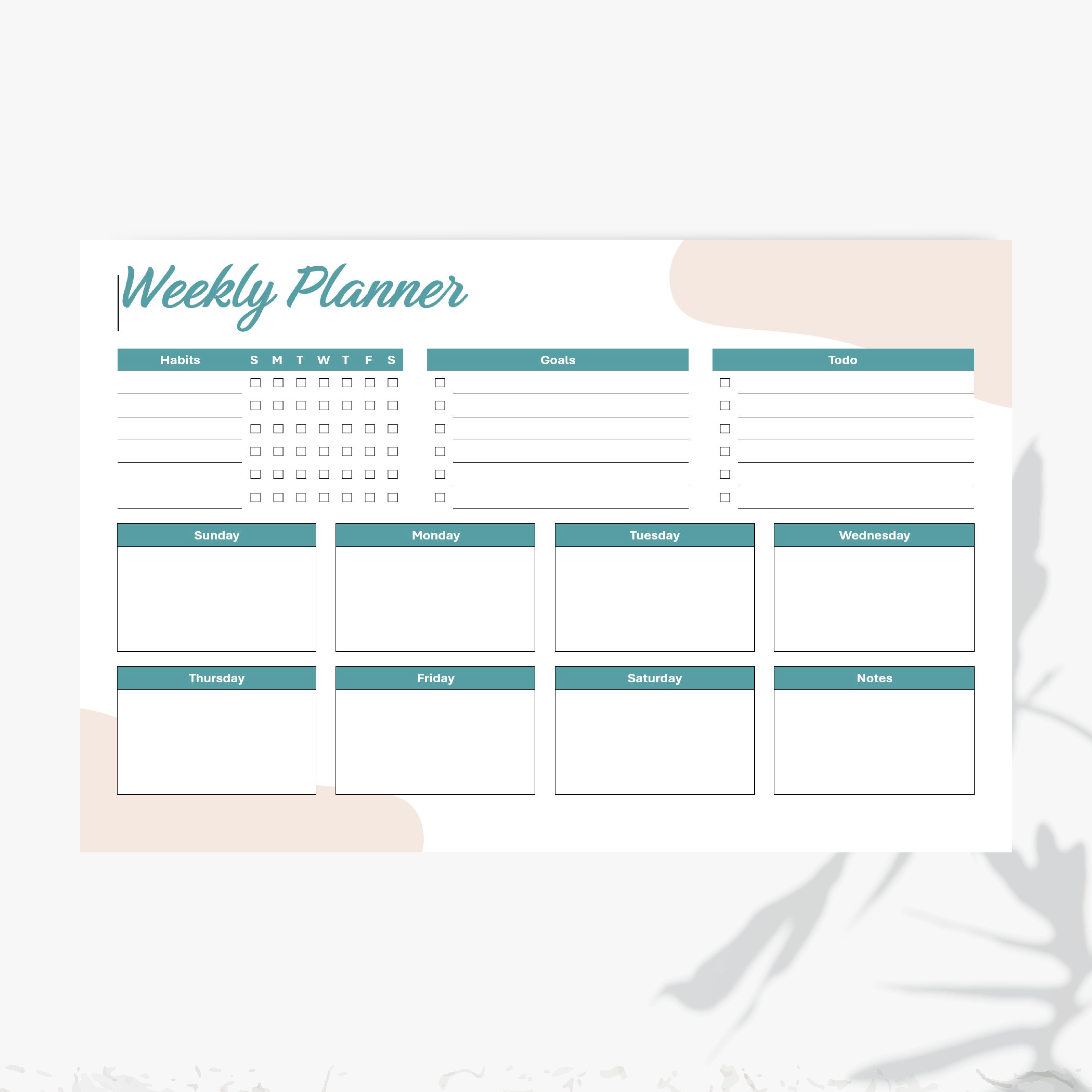 free printable weekly planner