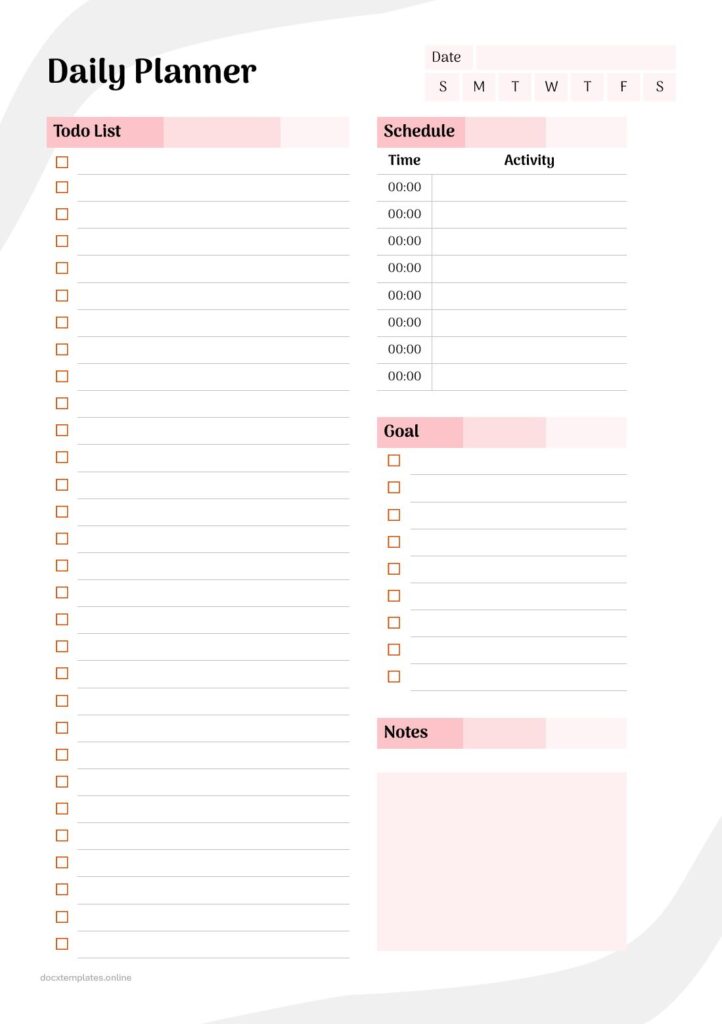 Free Daily Planner template