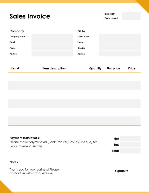 sales invoice